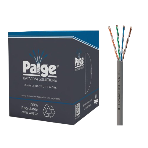 Cat6 Cable, 258310311, 22AWG, UTP, Solid, CMR, 1000ft Box, Gray