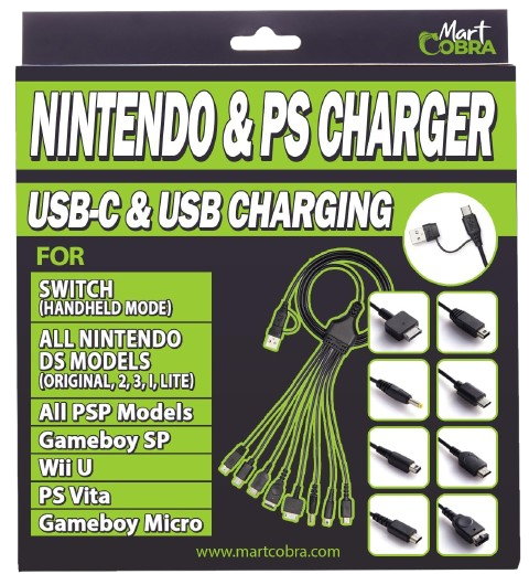 USB-C & USB Charger Cable for Switch/PS Vita/Gameboy